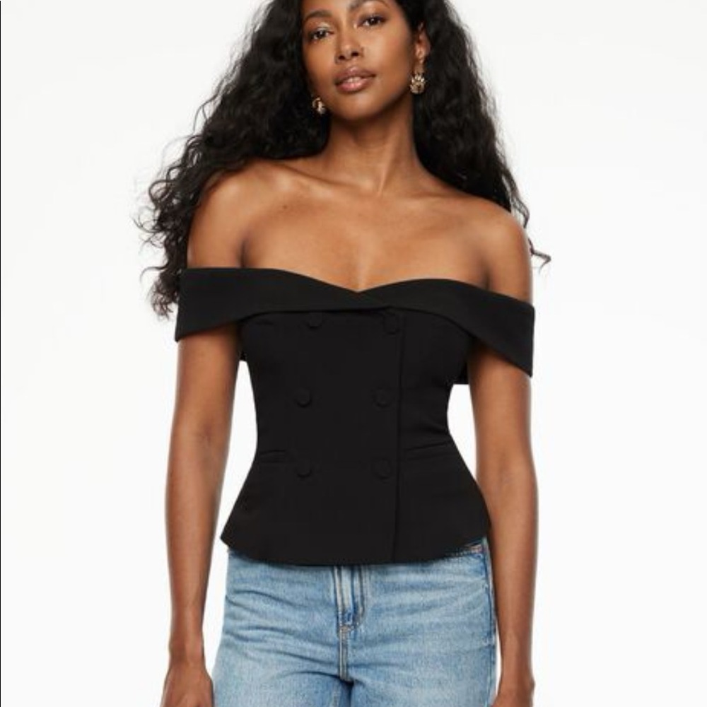 NWT Dynamite Off Shoulder Button Blouse M